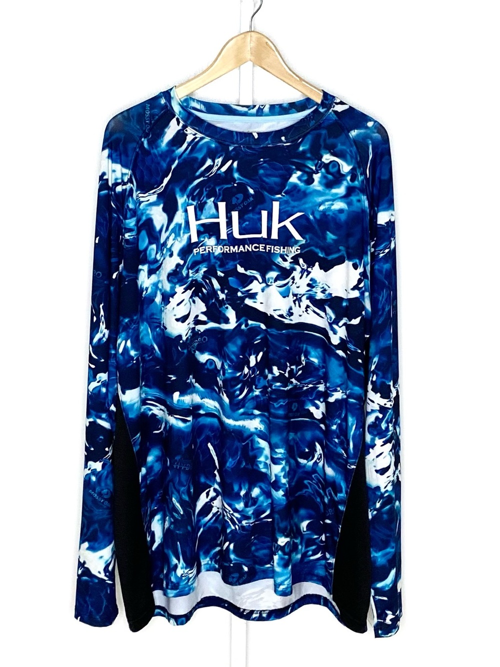 Mossy Oak | Huk Performance Fishing Blue Dri-Fit Long-Sleeve Shirt Sz XXXL